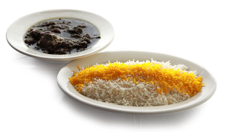 Original M Cafe ghormeh sabzi and saffron rice photography
