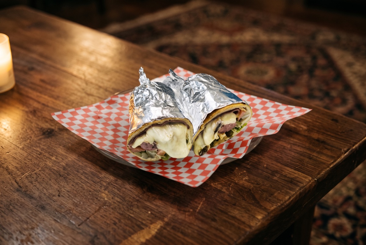 Bomb · Persian Mortadella, Cheese, Persian hot dog, Mushroom, shoestring fries.