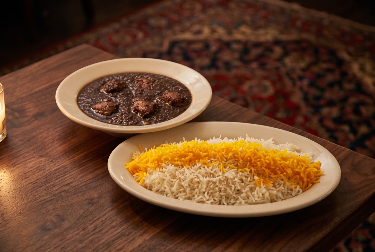 Fessenjon · A rich Persian stew of ground walnuts and tangy-sweet pomegranate molasses, slow-simmered with chicken until…