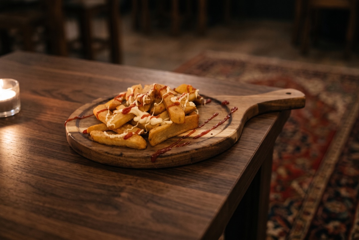 Fries (Steak Cut) · Thick-cut steak fries, fried until golden and crisp outside with a soft potato center, served hot and…