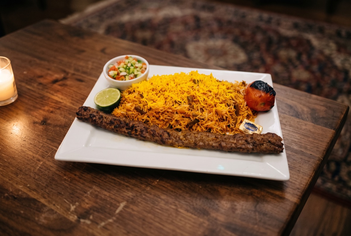Lubia Polo+Beef Koobideh (1SK)+Shirazi Salad · Delicious marinated charbroiled seasoned ground beef served with steamed…