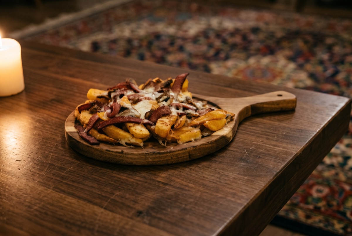 M café Fries · Golden fries loaded with melted cheese, sauteed mushrooms, and diced mortadella, a hearty twist on the classic…